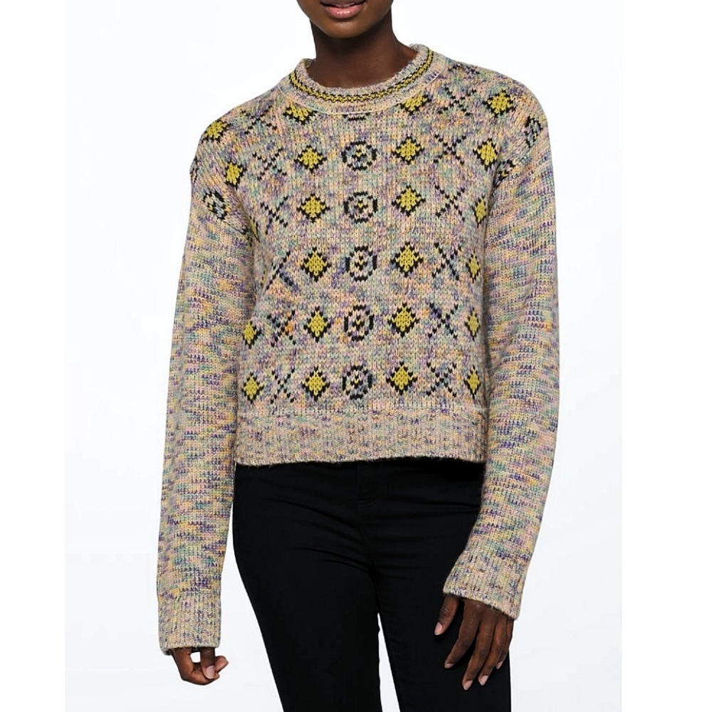 Redone Kidcore 50s Crewneck Rainbow Knit Jumper Sweater